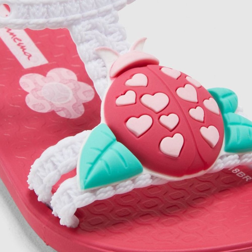 IPANEMA Ladybug Cute Pink White Baby Toddler Thongs Sandals NWT - Picture 7 of 10